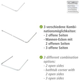 Tyč na sprchový záves v lesklo striebornej farbe Era – Wenko