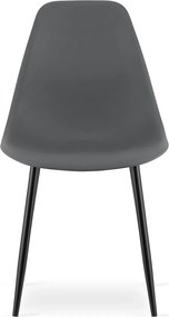 Tmavosivá stolička OSAKA s čiernymi nohami