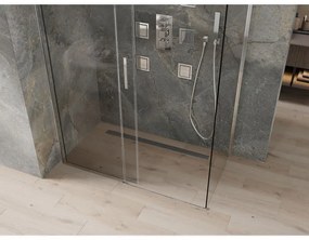 Mexen Omega, sprchovací kút s posuvnými dverami 160 (dvere) x 70 (stena) cm, 8mm číre sklo, chrómový profil, 825-160-070-01-00