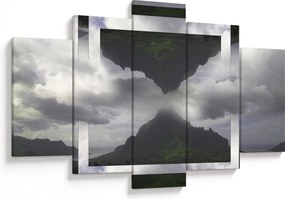 Obraz - Hory na Islande, geometrická koláž (150x105 cm)