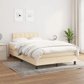 Boxspring posteľ s matracom krémový 120x200 cm látka 3140366
