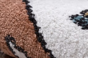 Dywany Łuszczów, Detský kusový koberec Fun Honey with Bear cream, 80x150, hnedá, detská izba