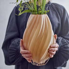 Bloomingville Sklenená váza Kanji Nature 30 cm