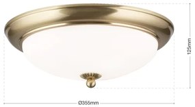 Orion - Stropné svietidlo EMPIRA 2xE27/40W/230V pr. 35,5 cm mosadz