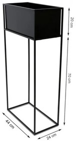 Stojan na kvety 90x44 cm čierna