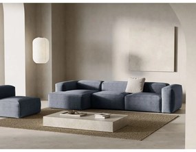 Sivomodrá menčestrová rohová pohovka (ľavý roh/s leňoškou) Bergano – Cosmopolitan Design