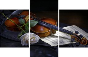 Obraz - Ruže a husle (90x60 cm)