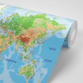 Samolepiaca tapeta klasická mapa sveta - 450x300