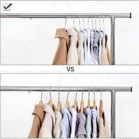 Plastové vešiaky na šaty, odolné, protišmykové, 50 ks, šedé