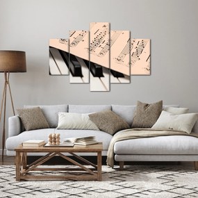 Obraz klavíra s notami (150x105 cm)