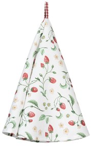 Bavlnená utierka s motívom lesných jahôd Wild Strawberries - Ø 80 cm