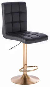 LuxuryForm DESIGN Barová stolička TOLEDO na zlatom tanieri - čierna