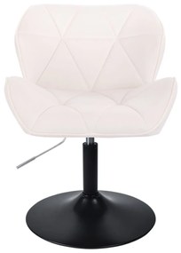 LuxuryForm DESIGN Stolička MILANO VELUR na čiernom tanieri - biela