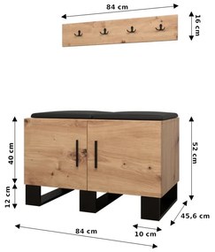 Predsieňová zostava Amanda 21 (dub artisan + béžová). Vlastná spoľahlivá doprava až k Vám domov. 1086037