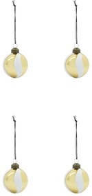 House Doctor Vianočná ozdoba Twister White Gold – set 4 ks