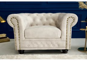 Kreslo 42312 Chesterfield Zamat Champagner  - Komfort-nábytok
