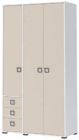 Skriňa 3D3S Kiki P33-BE/KI-01 white/sand