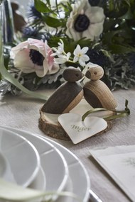 Kay Bojesen Drevený vtáčik Natural and Smoked Oak Wood – set 2 ks