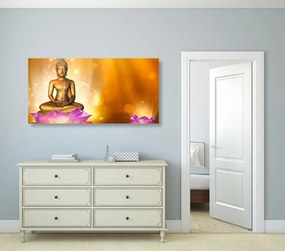 Obraz socha Budhu na lotosovom kvete - 120x60
