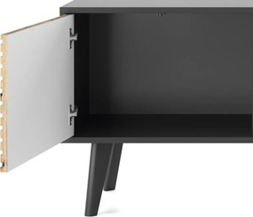 Široká TV skrinka Willow, čierna/dub artisan