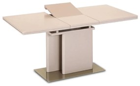 Kondela Jedálenský rozkladací stôl, capuccino extra vysoký lesk, 120-160x80 cm, VIRAT