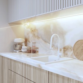 Gamma Flex 2000, stojanková drezová batéria s flexibilným ramenom, biela matná, GMA-BFX-2000AWH