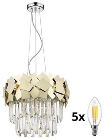 Brilagi - LED Krištáľový luster na lanku MIRAGE 5xE14/40W/230V BG-P0506-05A-F4E3
