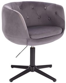 LuxuryForm DESIGN Kreslo MONTANA VELUR na čiernom kríži - sivé
