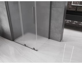 Mexen Velar, sprchový kút s posuvnými dverami 130 x 90 cm, 8mm sklo námraza, grafit brúsený, 871-130-090-31-66