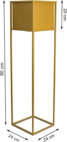 KOVOVÝ KVETINÁČ SO STOJANOM PLAIN 90X24 CM ZLATÁ