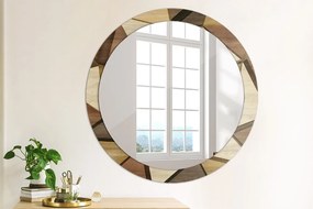 Okrúhle ozdobné zrkadlo Geometrické 3d drevo fi 90 cm