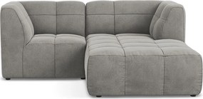 Sivá zamatová rohová pohovka (pravý roh/s leňoškou) Aloha – Makamii