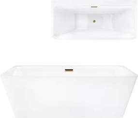 Vaňa Corsan Iseo 150 cm so zlatou povrchovou úpravou