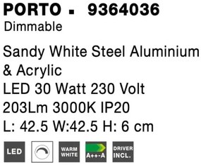 Stropné svietidlo LED so stmievaním Porto 42.5 biele