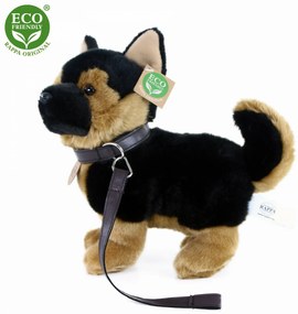 Eco Friendly pes německý ovčák s vodítkem stojící 23 cm