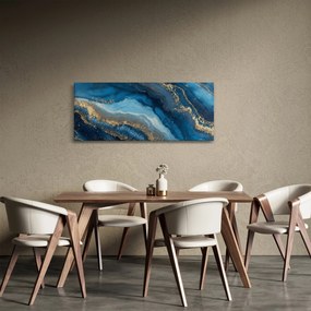 Obraz - Modrá mramorová abstrakcia (120x50 cm)