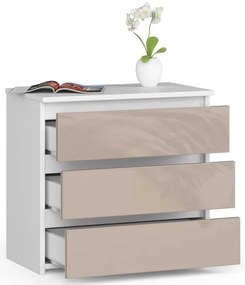 Nočný stolík CL3 60 cm biely / cappuccino, lesk