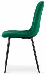 Set 2 kresiel LAVA - tmavozelený zamat / čierne nohy