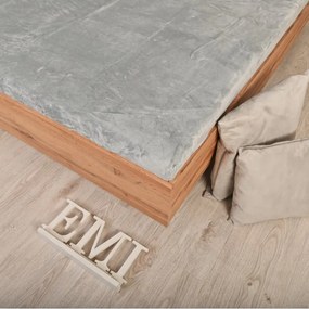 Plachta posteľná z mikroplyšu sivá EMI, Plachta 180x200