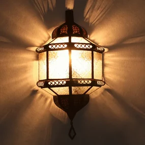 Marocká nástenná lampa Trombi biela