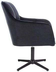 LuxuryForm DESIGN Kreslo AMALFI VELUR na čiernom kríži - čierne
