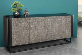 Luxusná komoda z masívu Croco Mango čierna 177cm