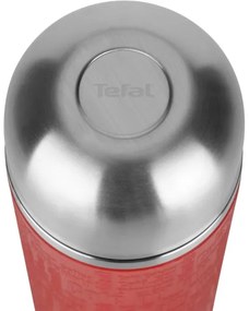 Tefal - Termoska s hrnčekom 1 l SENATOR nerez/červená