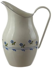 Krémový smaltovaný džbán s kvetmi Flower- 20*26cm - 2.5L