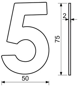 Domová číslica RICHTER RN.75L (matná meď), 1, RICHTER Meď