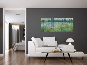 Obraz - Claude Monet, Banks of the Seine, reprodukcia (120x50 cm)
