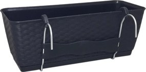 Plastový balkónový kvetináč DRL400PW 38,6 cm - antracit