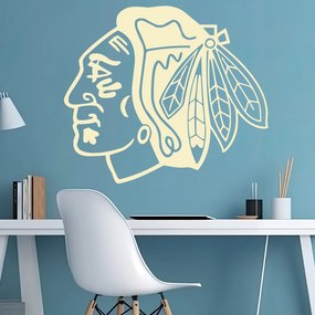 Veselá Stena Samolepka Hokejový tím Chicago Blackhawks Farba: béžová, Veľkosť: 80 x 69 cm
