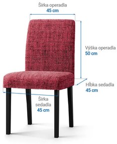 Bielastické poťahy VITTORIA bordó stoličky s operadlom 2 ks (45 x 45 x 50 cm)