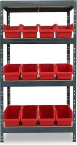 Regál s otvorenými zásobníkmi RIVET Ergobox 4